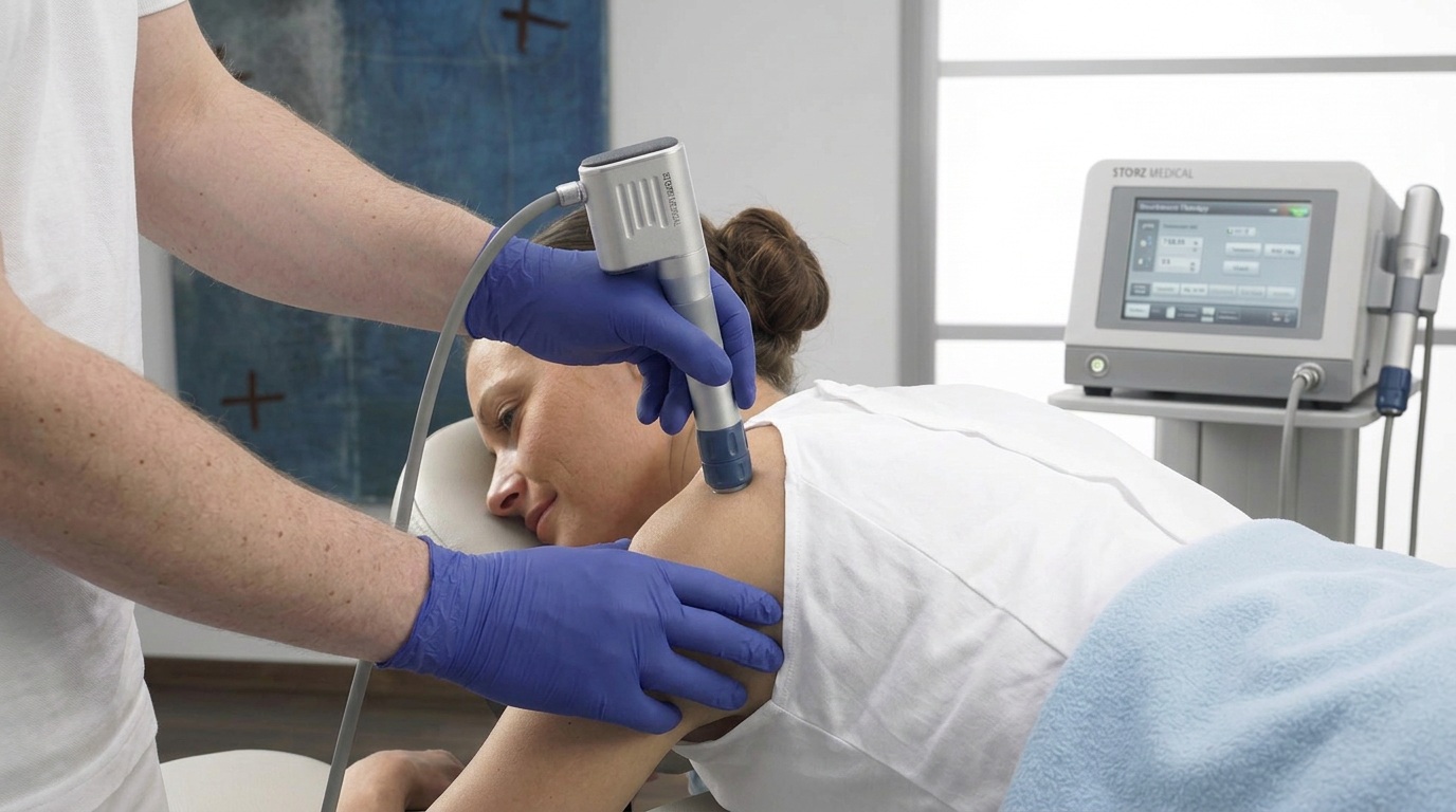 Shockwave therapy on shoulder